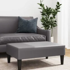Hot vidaXL Fotpall 77x55x31 cm konstläder Grå