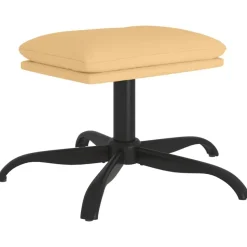 vidaXL Fotpall gräddvit 60x60x36 cm mikrofibertyg