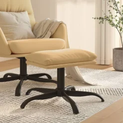 vidaXL Fotpall gräddvit 60x60x36 cm mikrofibertyg