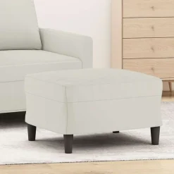 vidaXL Fotpall gräddvit 60x50x41 cm sammet