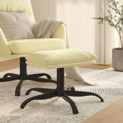 vidaXL Fotpall gräddvit 60x60x36 cm konstläder Kräm