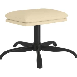 vidaXL Fotpall gräddvit 60x60x36 cm tyg
