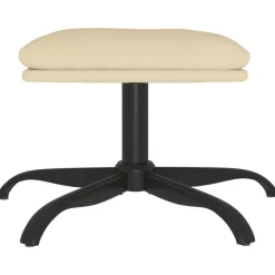 vidaXL Fotpall gräddvit 60x60x36 cm tyg