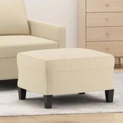 Clearance vidaXL Fotpall gräddvit 60x50x41 cm tyg Kräm