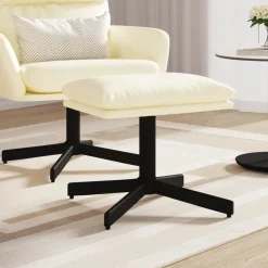 vidaXL Fotpall gräddvit 60x60x36 cm konstläder Kräm