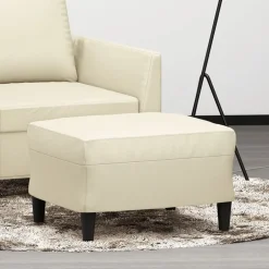 Outlet vidaXL Fotpall gräddvit 60x50x41 cm konstläder Kräm