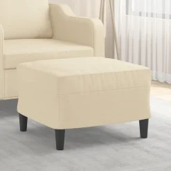 vidaXL Fotpall gräddvit 60x50x41 cm tyg