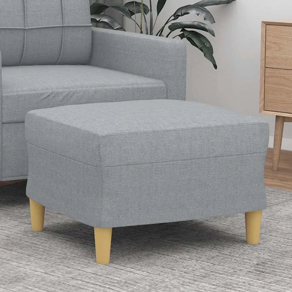 vidaXL Fotpall Ljusgrå 60x50x41 cm tyg
