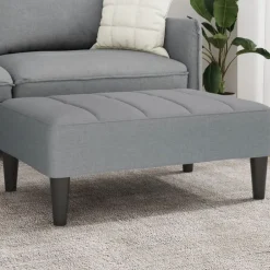 Clearance vidaXL Fotpall 77x55x31 cm tyg Ljusgrå