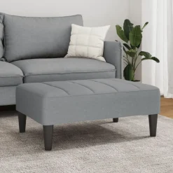 Clearance vidaXL Fotpall 77x55x31 cm tyg Ljusgrå