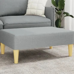 Sale vidaXL Fotpall 77x55x31 cm tyg Ljusgrå