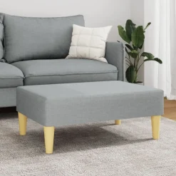 Sale vidaXL Fotpall 77x55x31 cm tyg Ljusgrå