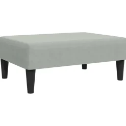 vidaXL Fotpall Ljusgrå 77x55x31 cm sammet