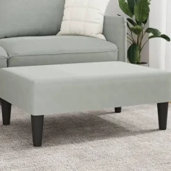 vidaXL Fotpall Ljusgrå 77x55x31 cm sammet
