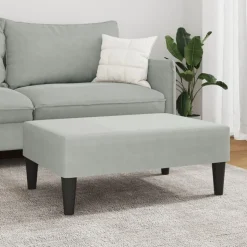 vidaXL Fotpall Ljusgrå 77x55x31 cm sammet