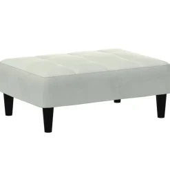 vidaXL Fotpall 77x55x31 cm sammet Ljusgrå