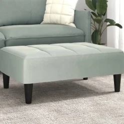 vidaXL Fotpall 77x55x31 cm sammet Ljusgrå