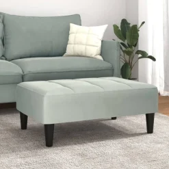 vidaXL Fotpall 77x55x31 cm sammet Ljusgrå