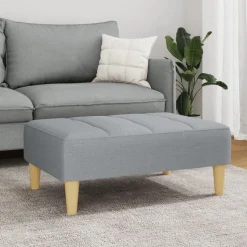 vidaXL Fotpall Ljusgrå 77x55x31 cm tyg