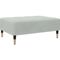 vidaXL Fotpall Ljusgrå 77x55x31 cm sammet
