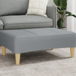vidaXL Fotpall Ljusgrå 77x55x31 cm tyg