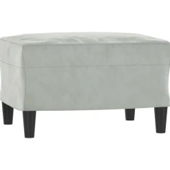 Hot vidaXL Fotpall 60x50x41 cm sammet Ljusgrå