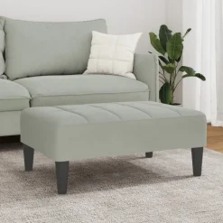 Discount vidaXL Fotpall 77x55x31 cm sammet Ljusgrå