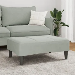Sale vidaXL Fotpall 77x55x31 cm sammet Ljusgrå