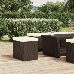 vidaXL Fotpall med kudde 2 st brun 40x30x40 cm konstrotting