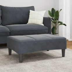 Discount vidaXL Fotpall 77x55x31 cm sammet Mörkgrå