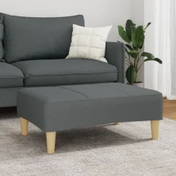 vidaXL Fotpall mörkgrå 77x55x31 cm tyg