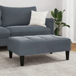 Online vidaXL Fotpall 77x55x31 cm sammet Mörkgrå