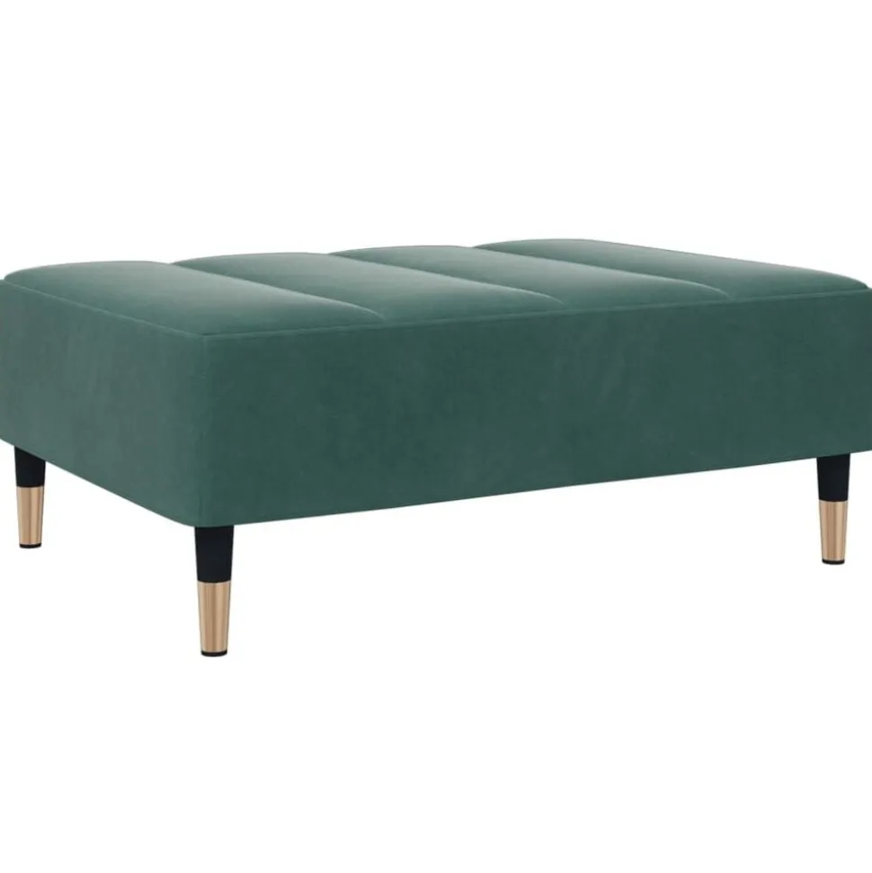 vidaXL Fotpall mörkgrön 77x55x31 cm sammet