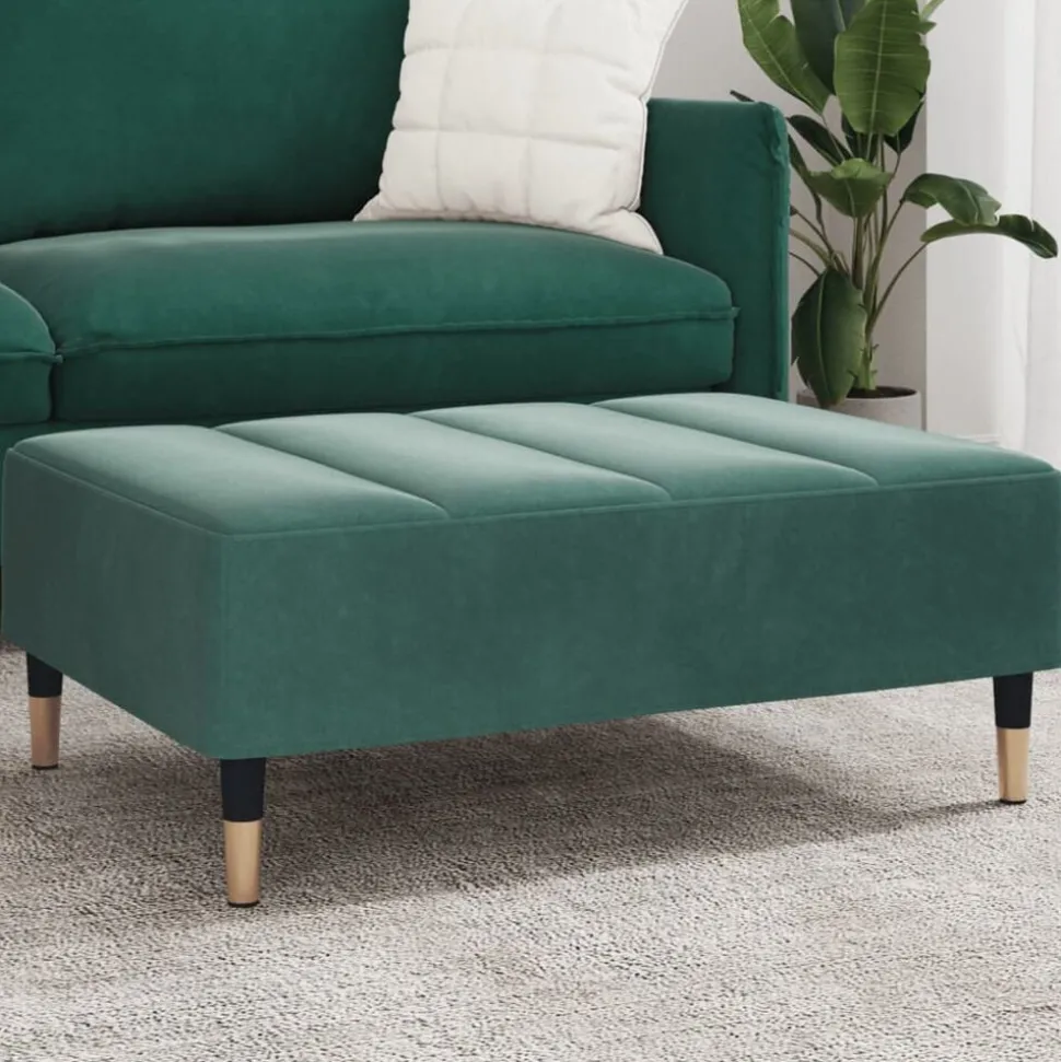 vidaXL Fotpall mörkgrön 77x55x31 cm sammet