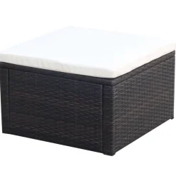 vidaXL Fotpall ottoman 53x53x30 cm konstrotting brun