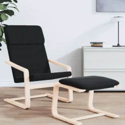 vidaXL Fotpall svart 51x41x40 cm tyg