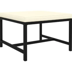 Discount vidaXL Fotpall till modulsoffa med dyna konstrotting Svart