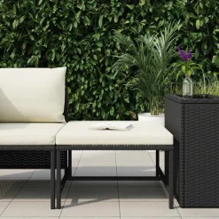 Discount vidaXL Fotpall till modulsoffa med dyna konstrotting Svart