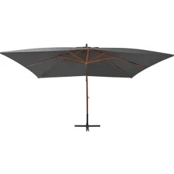 vidaXL Frihängande trädgårdsparasoll med trästång 400x300 cm antracit