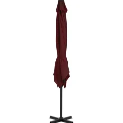 vidaXL Frihängande trädgårdsparasoll aluminiumstång vinröd 250x250 cm