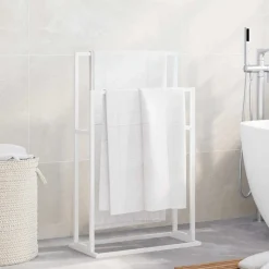 vidaXL Fristående handdukshängare vit 48x24x78,5 cm järn