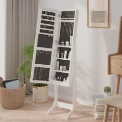 vidaXL Fristående spegel vit 34x37x146 cm