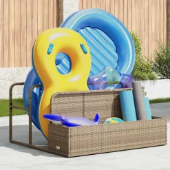 Clearance vidaXL Förvaring vid poolen med flottör 110x100x57 cm Beige
