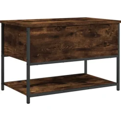 vidaXL Förvaringsbänk rökfärgad ek 70x42,5x47 cm konstruerat trä