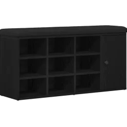 vidaXL Förvaringsbänk Svart Ek 102 x 32 x 50 cm Konstruerat trä