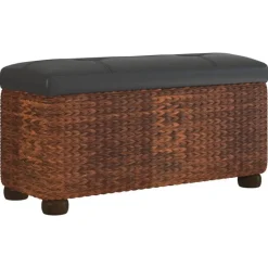 Discount vidaXL Förvaringsbänkar 2 st med dyna 69 cm kaveldun Brun