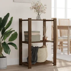 vidaXL Förvaringshylla 3 hyllplan 60x38x90 massiv furu Brun