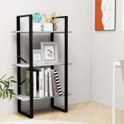 vidaXL Förvaringshylla betonggrå 60x30x105 cm konstruerat trä