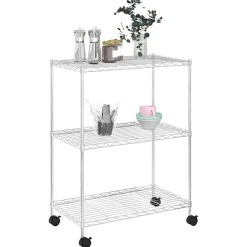 Sale vidaXL Förvaringshylla med hjul 3 hyllplan 60x35x81 150 kg Krom