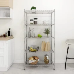 Online vidaXL Förvaringshylla med 5 hyllplan 90x35x180 cm 250 kg Krom